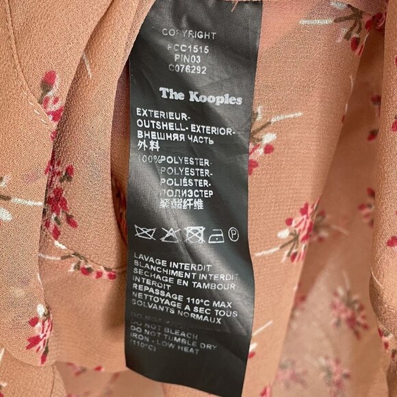 The Kooples Sheer Floral Beaded Rose Shirt, S - Picture 10 of 10